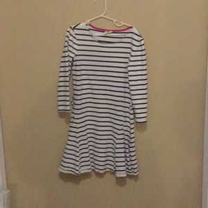 blue and white stripe dress